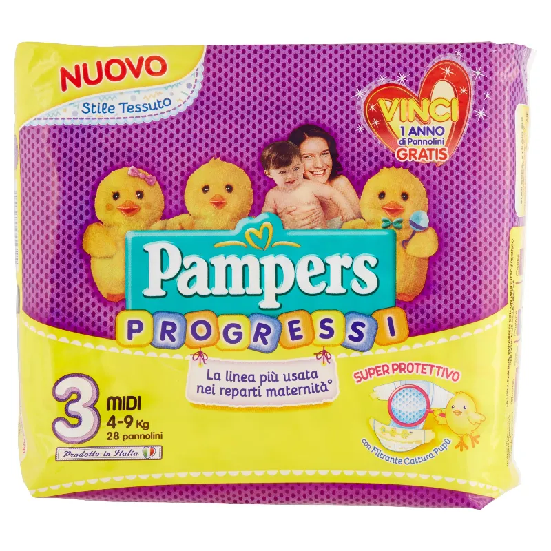 PAMPERS PROGRESSI N.3 MIDI X27 KG.4-9