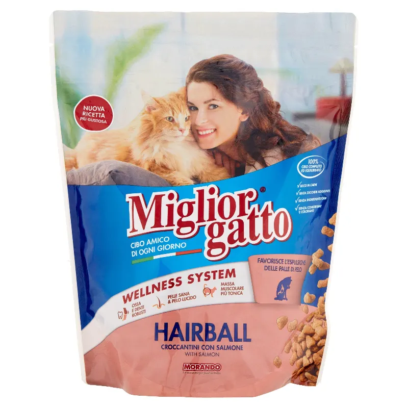 MIGLIOR GATTO CROC.HAIRBALL SALMONE GR.800