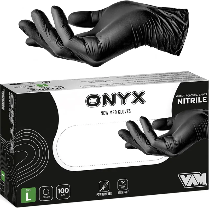 GUANTI NITRILE NERO ONYX X100 TG.L