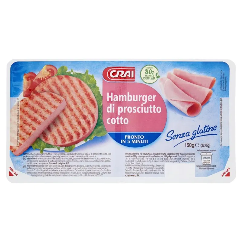 CRAI HAMBURGER PROSCIUTTO GR.150