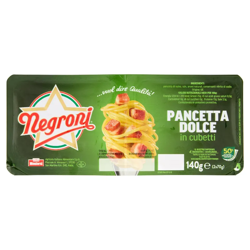 NEGRONI PANCETTA DOLCE A CUBETTI GR.140