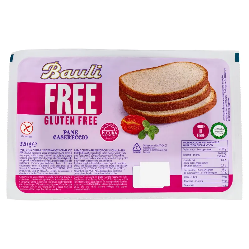 BAULI SENZA GLUTINE PANE CASERECCIO GR.220