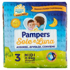 PAMPERS SOLE&LUNA N.3 MIDI 4-9KG X20