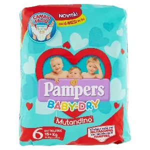 PAMPERS BABYDRY MUTAND N.6 XL +15KG X13
