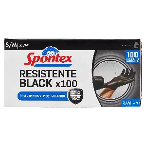 SPONTEX GUANTI RESIST.BLACK X100 SMALL/MEDIUM