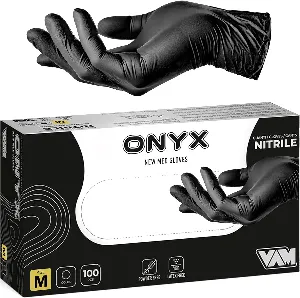 GUANTI NITRILE NERO ONYX X100 TG.M
