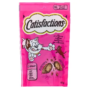 CATISFACTIONS SNACK GATTO MANZO GR.60