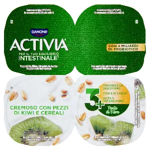 DANONE ACTIVIA FIBRE YOGURT KIWI&CEREALI GR.125X4