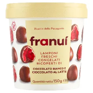 FRANUI LAMPONI RICOPERTI CIOCC.BIANCO/LATTE GR.150